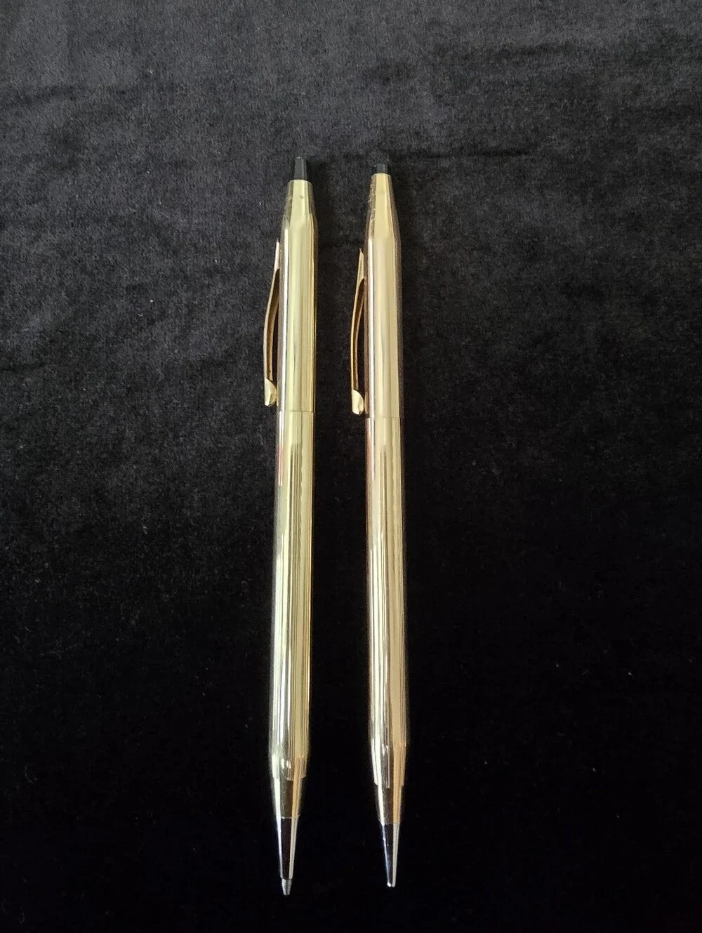 Vintage Cross Set of Two 14 Kt Gold Filled Ballpoint Pen & Mechanical Pencil